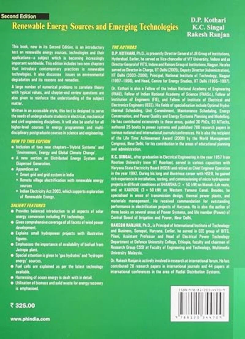 Renewable Energy Sources and Emerging Technologies Kothari 1 Renewable Energy Sources and Emerging Technologies Kothari 2