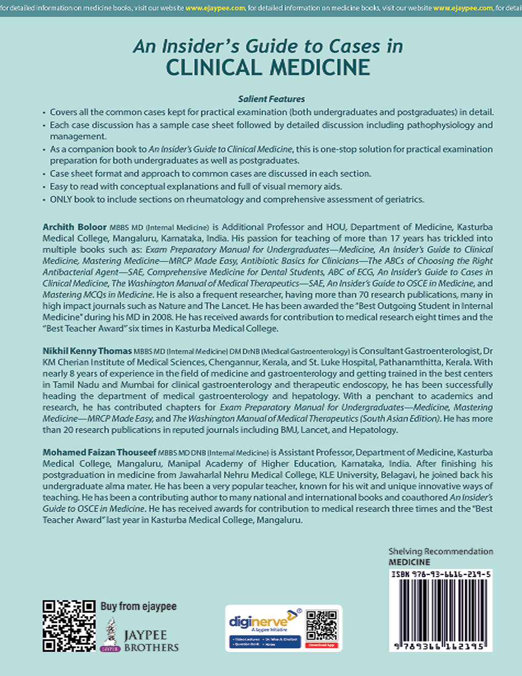 BOLOOR An Insiders Guide to Cases in Clinical Medicine (Long & S 9789366162195 2